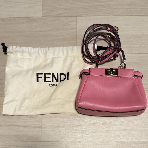 Fendi Handbags - FENDI Peekaboo Handbag Bag Shoulder Pink